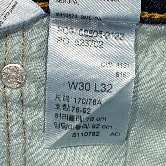 Levi's 505 Jeans Mens 30 x 32 Straight Leg Regular Fit Dark Wash Denim Pants - Picture 15 of 16